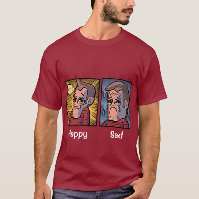 T-shirt Chemise heureuse/triste de Gérald (Devant)