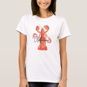 T-shirt Chemise Homard Crustacés Écrevisses Peint À La Mai