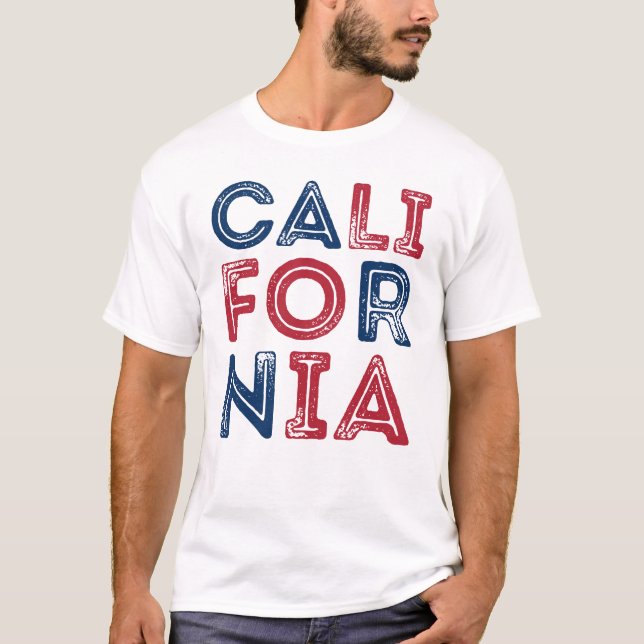 T-shirt Chemise homme à lettrage de style grunge californi (Devant)