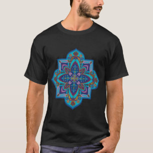 T-shirt Chemise homme avec motif mandala bleu