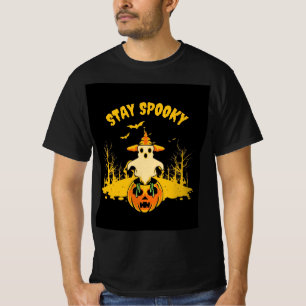 T-shirt chemise homme design helloween restez effrayant