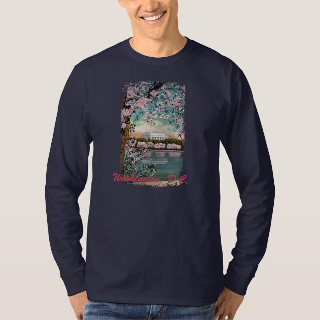 T-shirt Chemise homme peinte en fleurs de cerisier (Devant)