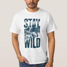 Chemise homme Stay Wild Wolf Nature Scene Wilderne