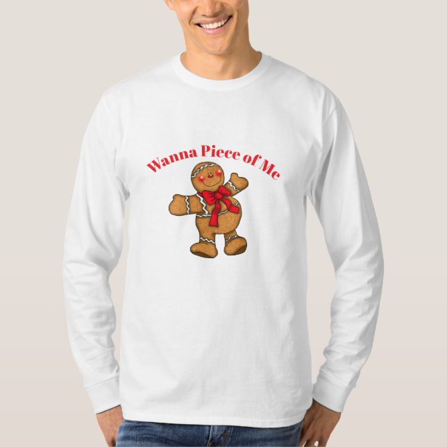 T-shirt Chemise Homme Wanna Pièce de moi Gingerbread Homme (Devant)