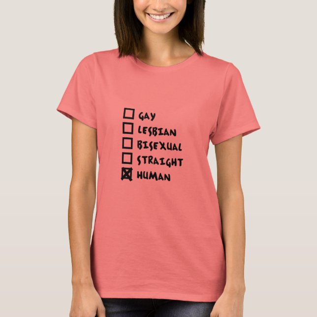 T-shirt Chemise humaine Gay Lesbienne Bisexuel Droit (Devant)