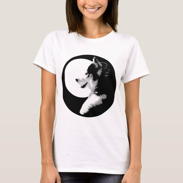 T-shirt Chemise Husky Femme Chirt Husky Wolf Plus Taille C (Devant)
