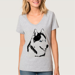 T-shirt Chemise Husky Shirt Husky Malamute Sled Dog