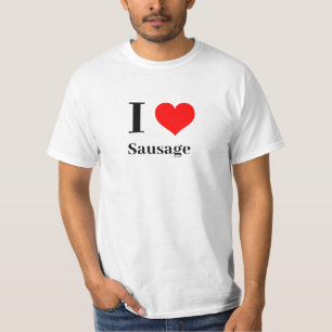 T-shirt Chemise - I Heart Saucisse