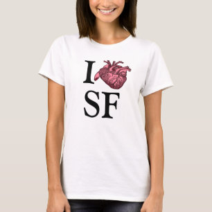 T-shirt Chemise I Love SF au coeur anatomique correct