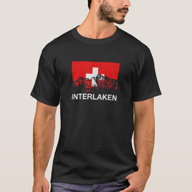 T-shirt Chemise Interlaken Suisse Drapeau suisse T (Devant)