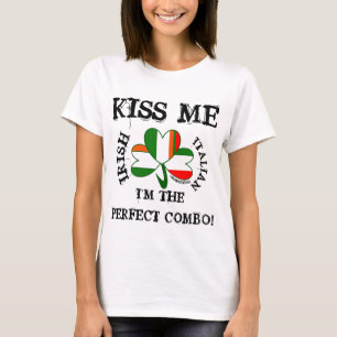 T-shirt CHEMISE ITALIENNE IRLANDAISE V de drapeau - le COU
