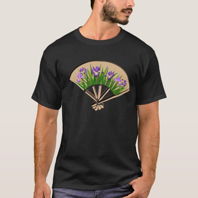 T-shirt Chemise japonaise de conception de fan d'iris (Devant)