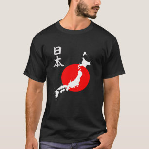 T-shirt Chemise japonaise de drapeau de carte