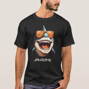 T-shirt Chemise Jawsome - Fun Smiling Shark Tee