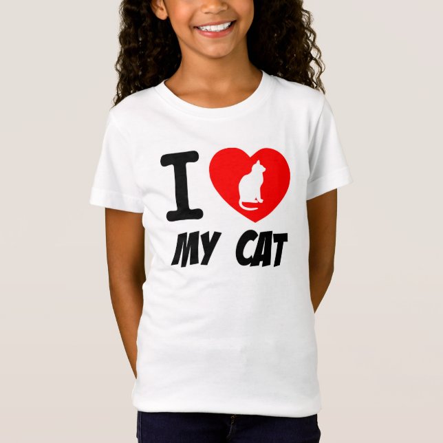 T-Shirt Chemise jeunesse/Aimez mon chat (Devant)