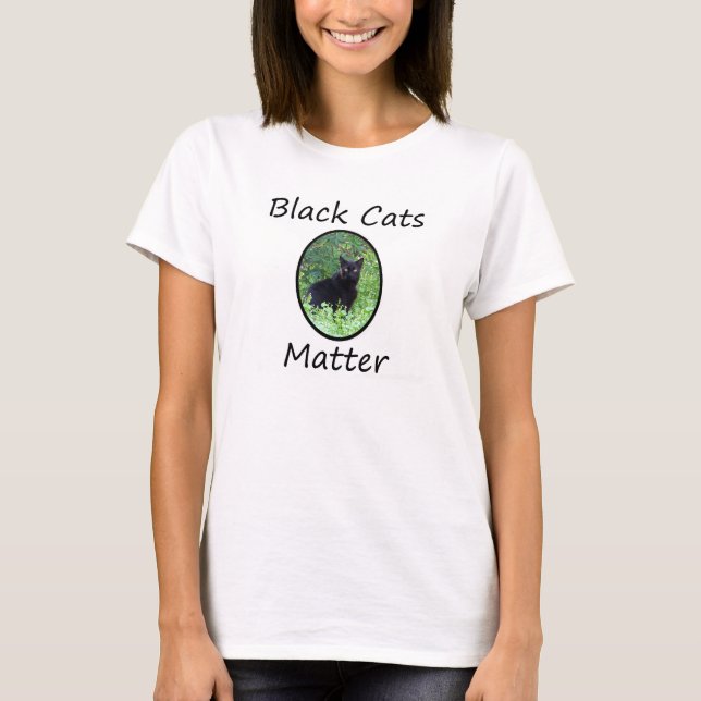 T-shirt Chemise Jour d'Appréciation des Chats Noirs (Devant)