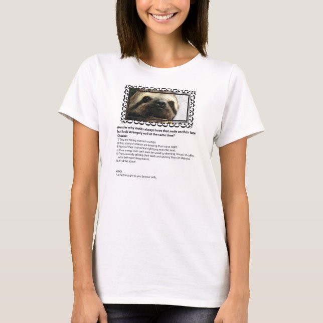 T-shirt Chemise Jour Femme Sloth (Devant)