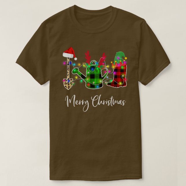 T-shirt Chemise Joyeux Noël de jardinage (Design devant)