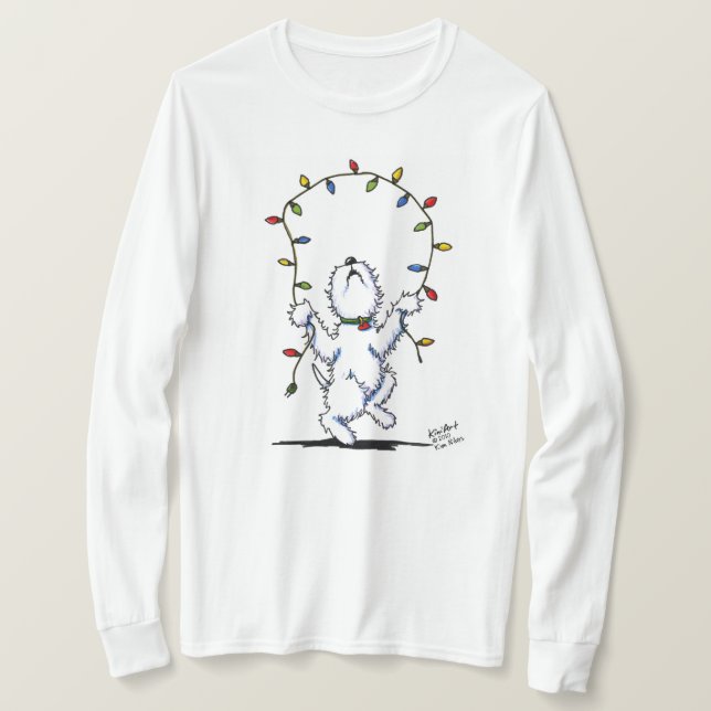 T-shirt Chemise Joyeux Noël Westie (vêtements légers) (Design devant)