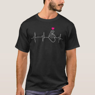 T-shirt Chemise K-Pop Battement de coeur Main Coeur Musiqu