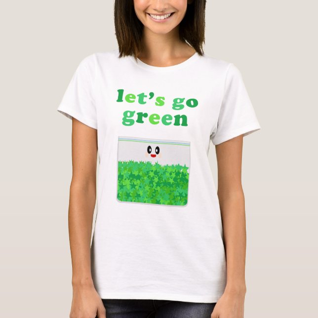 T-SHIRT CHEMISE KAWAII ALLONS AU VERT POT (Devant)