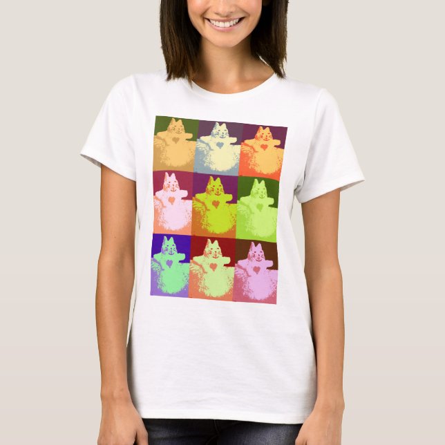 T-shirt Chemise Kitty Pop Art Neige (Devant)
