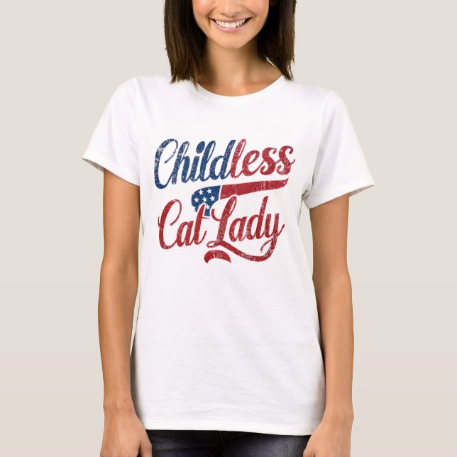 T-shirt Chemise Lady Chat Sans Enfant, Politique (Devant)