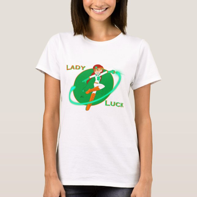 T-shirt Chemise Lady Luck Superhero (Femmes) (Devant)