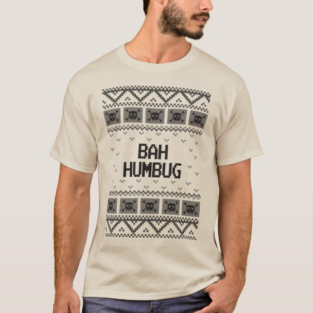 T-shirt Chemise laide fumiste de chandail de Noël de Bah (Devant)