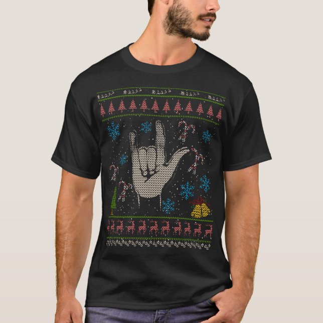 T-shirt Chemise laide RocknRoll de Noël de petit pain de (Devant)