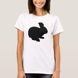 T-shirt Chemise lapin de Pâques en Silhouette noire