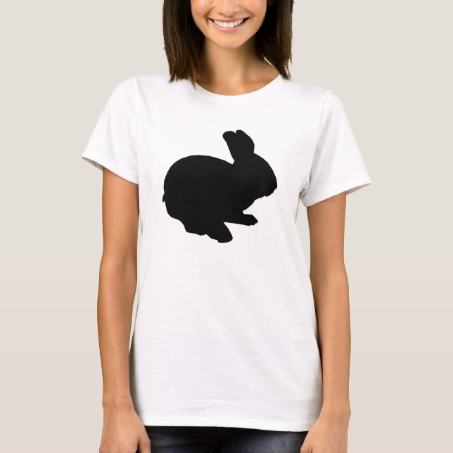 T-shirt Chemise lapin de Pâques en Silhouette noire (Devant)