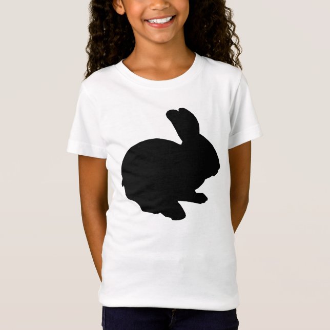 T-Shirt Chemise lapin de Pâques en Silhouette noire (Devant)