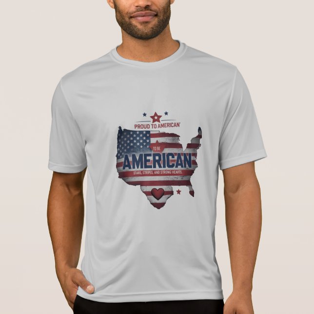 T-shirt Chemise léger USA Flag Map (Devant)