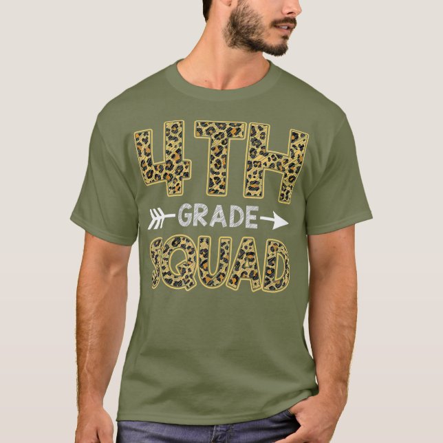 T-shirt Chemise léopard de 4e année Quatrième classe (Devant)