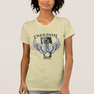 T-shirt chemise liberté ailes pistons moto vintage