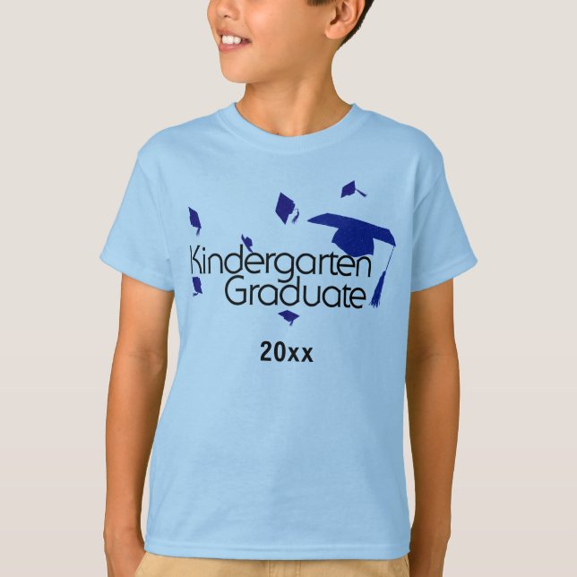 T-shirt Chemise licenciée de jardin d'enfants (bleue) (Devant)