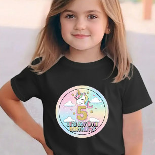 T-shirt Chemise Licorne Arc-en-ciel pour les 5 ans des Fil