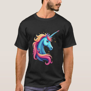 T-shirt Chemise Licorne Tie-Dye Licorne Cheval Colorée, Sm