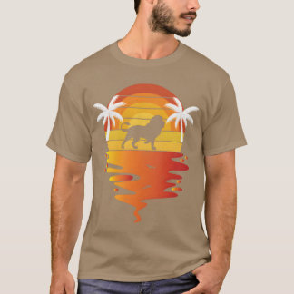 T-shirt Chemise Lion rétro coucher de soleil 70s vintage s