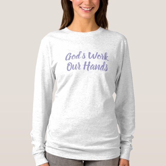 T-shirt Chemise longue adulte blanc de Trinité avec GWOH (Devant)
