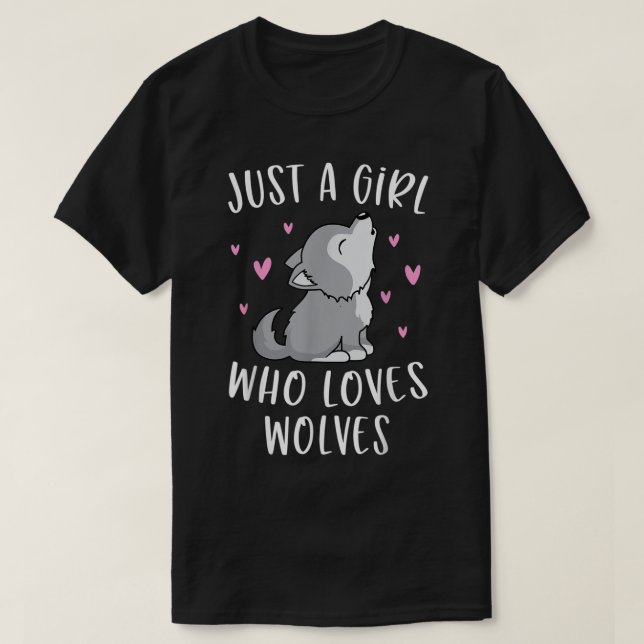 T-shirt Chemise Loup Mignonne Pour Les Filles Juste Une Fi (Design devant)