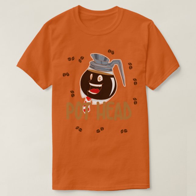 T-shirt Chemise Lover À Café À Tête De Pot (Design devant)