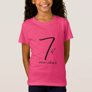 T-Shirt Chemise Lucky 7 pour Filles Mignon Numéro Sept Enf