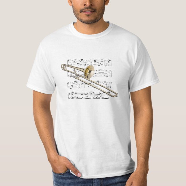 T-shirt Chemise (lumière) - trombone (tenor) - (Devant)