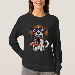 T-shirt Chemise lunettes de soleil chien Beagle patriotiqu