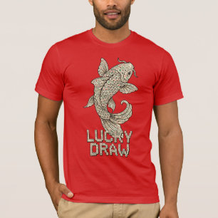 T-shirt Chemise Mahjong Koi Fish Tirage au Sort Carreau Te