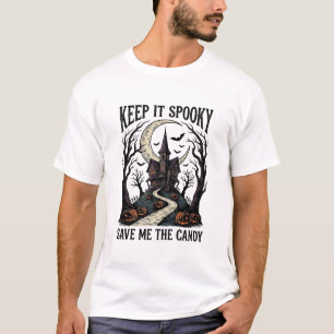 T-shirt Chemise Maison Hantée Gravure Halloween Vintage Ar