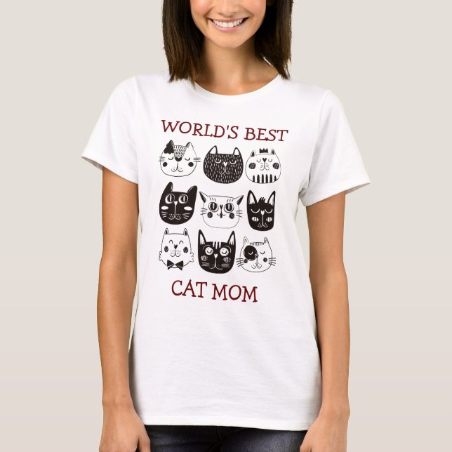 T-shirt Chemise maman Chat du monde meilleur (Devant)