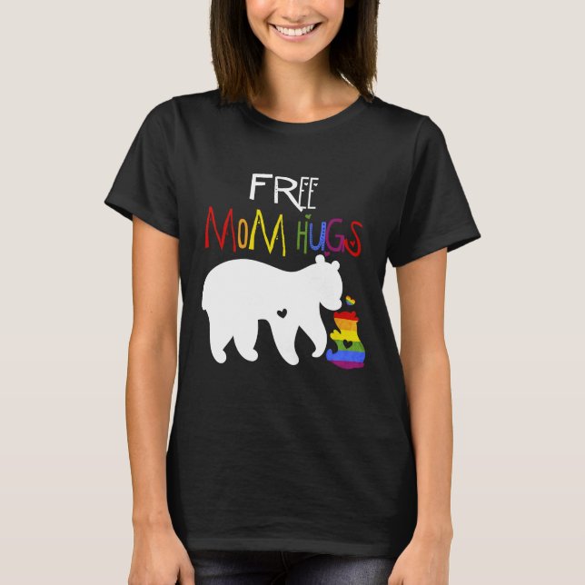 T-shirt Chemise Maman Libre, Fierté LGBT, Ours Maman, Mère (Devant)